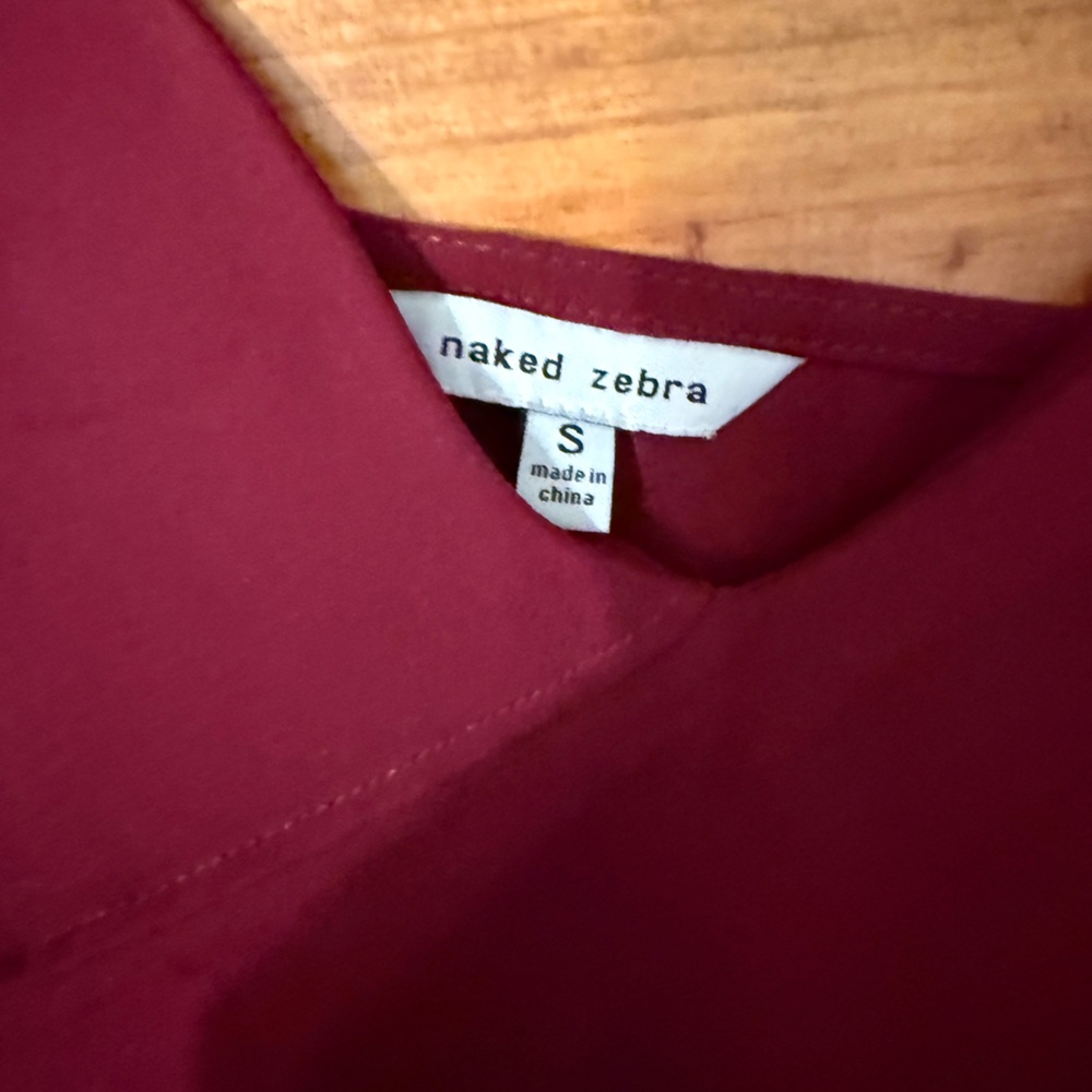 Naked Zebra Maroon Ruffled Tank - Picture 2 of 3